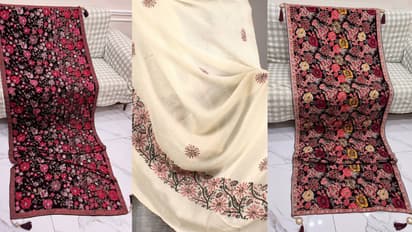 chikankari shawl design