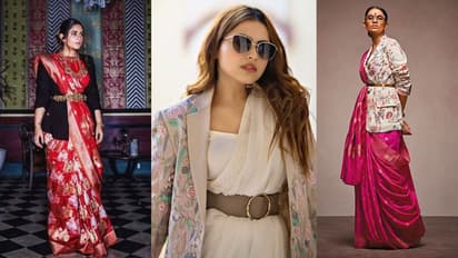 Saree with blazer for wedding