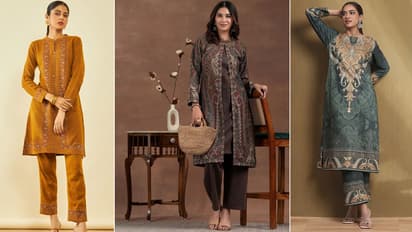 स्ट्रैट वूलन कुर्ता सेट