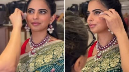 ईशा अंबानी बांधनी साड़ी लुक