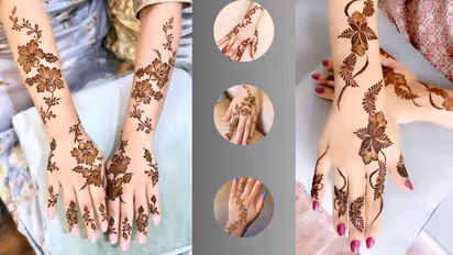 leaves mehndi design photo
