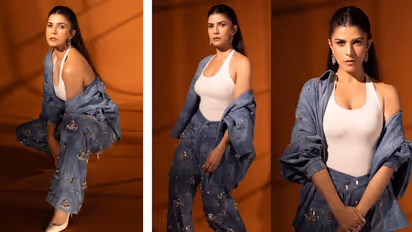 एम्बेलिश्ड डेनिम को-ऑर्ड सेट