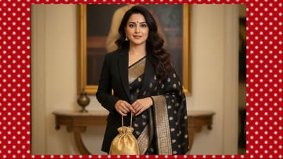 सिल्क साड़ी में ब्लेजर