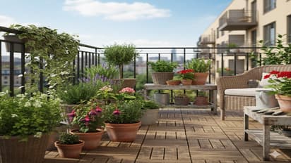 Small space terrace outdoor plants 