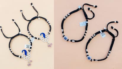 Silver Black Thread Dori Payal Design