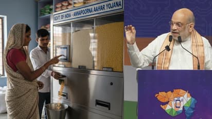 ration distribution with atm amit shah gujarat cbdc based pds launch grain india