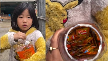 hazmola viral video northeast girl distributes hazmola after exam success