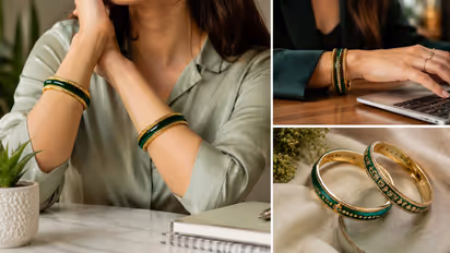 2 piece green bangles designs