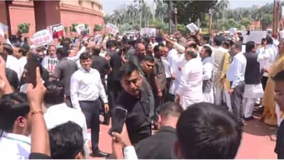Parliament Clash : संसदेत राडा! खासदार भिडले, पोस्टर खेचाखेची, नेमकं काय घडलं?