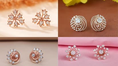 18KT Diamond Top Earrings Designs