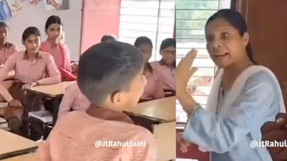 Kanpur Dehat School News Class 7 Student Reaches Police Post Over Lack of Studies Teachers Video Goes Viral