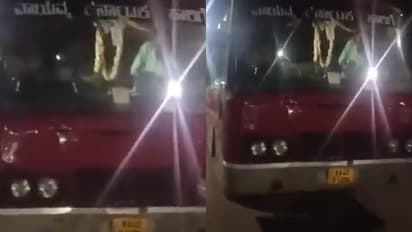 Karnataka Bus: बसचे हेडलाईट बंद, प्रवाशांनी मोबाईल टॉर्च दाखवला; थरारक प्रवासाचा व्हिडिओ व्हायरल
