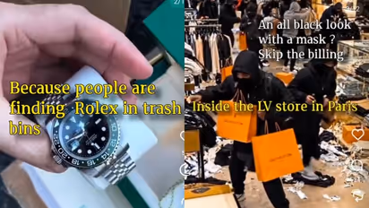 France Looting Viral Video : फ्रान्समध्ये लुटालुटीदरम्यान कचऱ्याच्या डब्याजवळ सापडलं 'रोलेक्स' घड्याळ