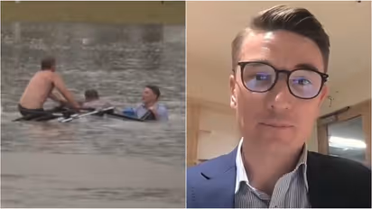Viral Video: बुडणाऱ्या ट्रकमधून ड्रायव्हरला वाचवण्यासाठी टीव्ही रिपोर्टरने पाण्यात मारली उडी