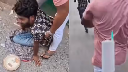 Viral Video : अपंग असल्याचं नाटक करणाऱ्या भिकाऱ्याला इंजेक्शन दाखवताच अशी उडाली धांदल