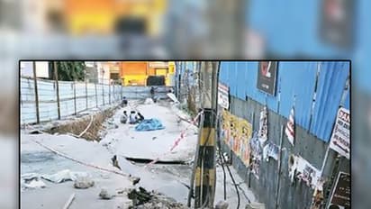 New Mission Road caves in by 10 feet