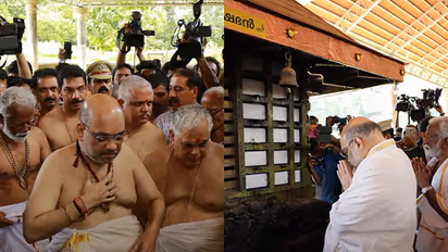Amit Shah offers prayers at Rajarajeswara Temple in Kannur