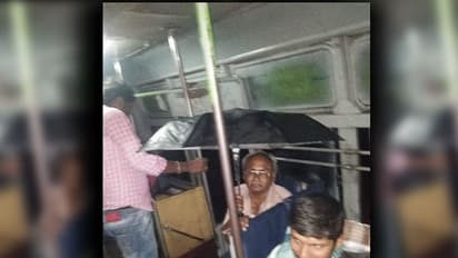 Heavy rains: People forced to open umbrellas inside public bus in Hosur [Pics]