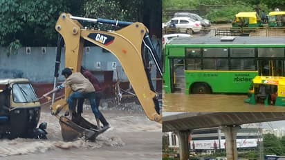 ಮಳೆಗೆ ಅರ್ಧ ಮುಳುಗಿದ ಬೆಂಗಳೂರು:ಪರದಾಡಿದ ಜನತೆ,ಕೆರೆಯಂತಾದ ರಸ್ತೆಗಳು