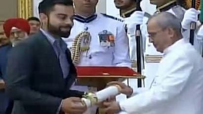 மாரியப்பன் , விராத்கோலிக்கு பத்மஸ்ரீ விருது - பிரணாப் முகர்ஜி வழங்கினார்