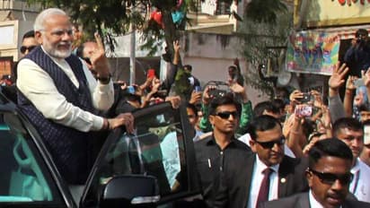 మోడీకి ఘనస్వాగతం: కర్ణాటక బెళగావిలో ప్రధాని రోడ్ షో