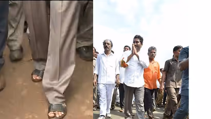 మధ్యాహ్నం బూట్లలోకి మారిన జగన్