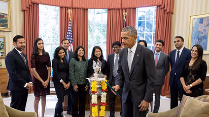 Obama celebrates Diwali, lights first-ever diya in Oval Office