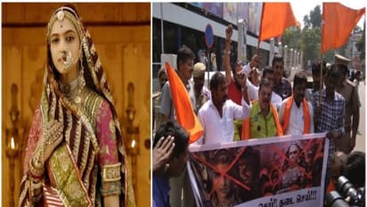 பத்மாவத்' படத்தை தடை செய்...! சத்தியம் திரையரங்கம் முன்பு போராட்டம்..!