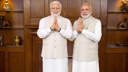 Narendra Modi met another Narendra Modi, waxed version