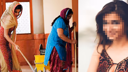 This glamorous south heroine found cleaning temple floor