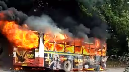 Vijayawada RTC bus gutted, driver and conductor avert mishap