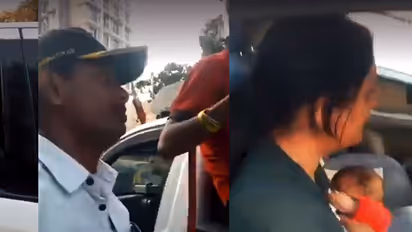 Viral video: Mumbai Police tows away car with mother feeding baby in the backseat