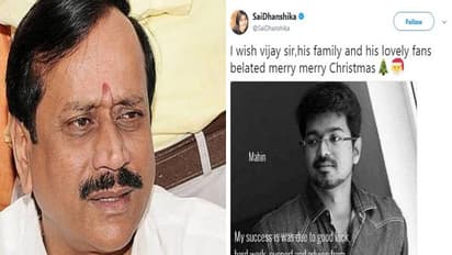 ஹெச். ராஜாவை வெறுப்பேற்ற விஜய்க்கு கிறிஸ்துமஸ் வாழ்த்து சொன்னாரா நடிகை! குழப்பத்தில் ரசிகர்கள்...