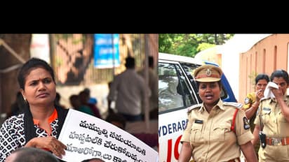 సివిల్ డ్రెస్సులో ధర్నాకి దిగిన ఈ పోలీసుకు ఏమైందంటే..