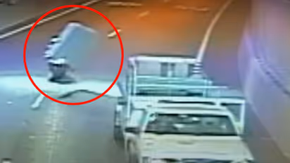 Watch: Rider saved from certain death because of mattress