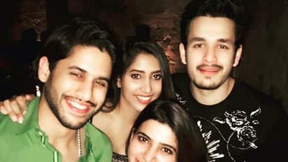 Naga Chaitanya, Samantha, Akhil and Shriya's double date