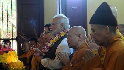 Modi visits historic Pagoda temple, Ho Chi Minh's stilt house