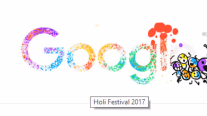Google celebrates Holi with a colourful doodle