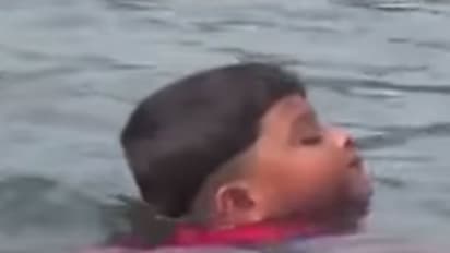 Five year old swim across Kerala's longest river