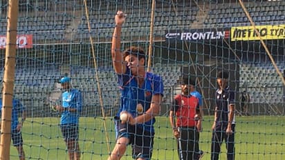 ಕೊಹ್ಲಿ ಪಡೆಗೆ ನೆಟ್ಸ್'ನಲ್ಲಿ ಬೌಲಿಂಗ್ ಮಾಡಿದ ಅರ್ಜುನ್ ತೆಂಡೂಲ್ಕರ್