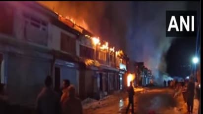 J&K: 40-50 shops affected after fire breaks out at a market in Sonamarg; WATCH dramatic videos