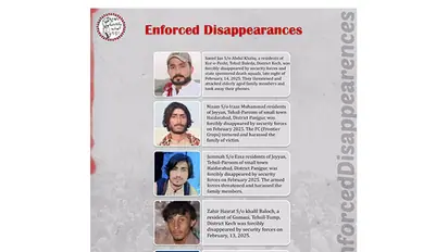 Pakistan rights group highlights surge in enforced disappearances in Balochistan