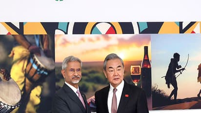 EAM Jaishankar with chinese Foreign Minister Wang Yi in Johannesburg, South Africa (Photo/@DrSJaishankar)