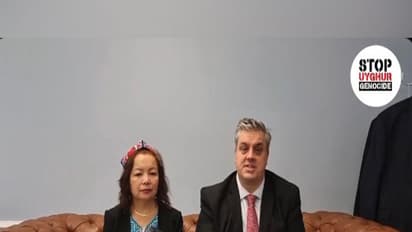 UK MP Blair McDougall, Stop Uyghur Genocide Executive Director Rahima Mahmut (Image Credit: X/@UyghurStop)