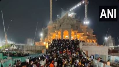 Massive devotee turnout at Ayodhya's Ram Temple on Friday (Photo/ANI)