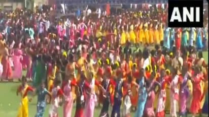 Preparations in full swing at Guwahati's Sarusajai Stadium for 'Jhumoir Binandini' (Photo/ANI)