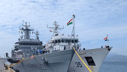 Indian Navy ships arriving in Vietnam (Photo/Ministry of Defence)