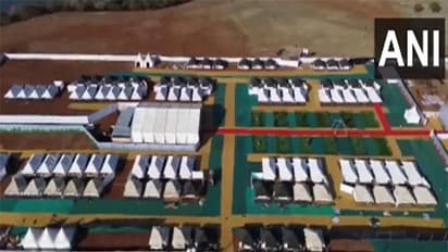 Drone visuals of newly constructed tent city for Global Investors Summit (GIS) (Photo/ANI)