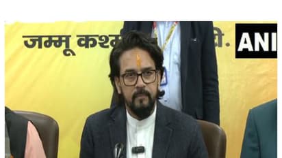  BJP MP Anurag Thakur addresses a press conference on Budget 2025-26 in Jammu and Kashmir. (Photo/ANI)