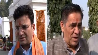 BJP MLAs Ravinder Singh Negi &amp; Mohan Singh Bisht (Photo/ANI)